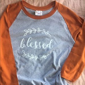 “Blessed” 3/4” Raglan tee